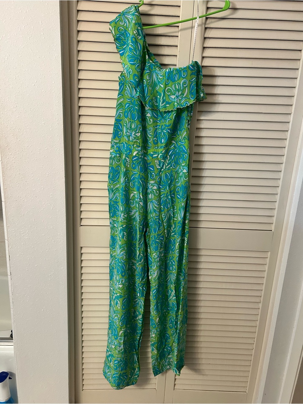 Lilly Pulitzer silk ruffle One-Shoulder Jumpsuit